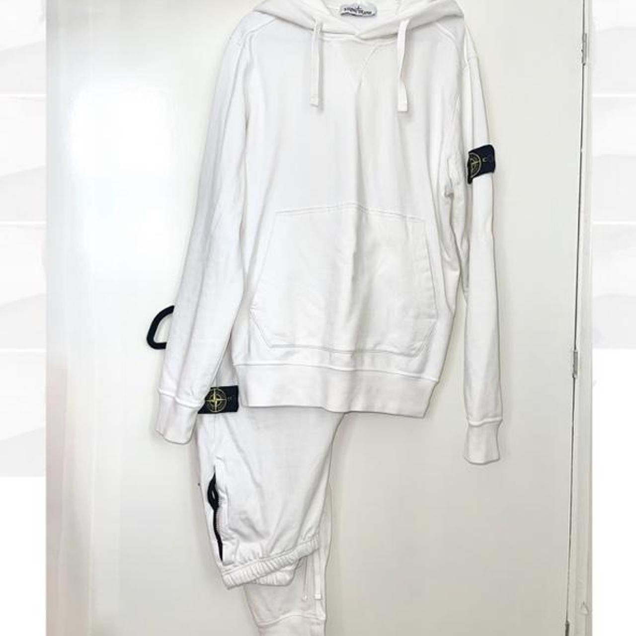 white stone island tracksuit