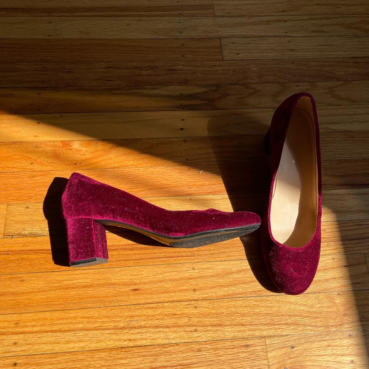 Product Image 1 - Ruby red velvet block heel