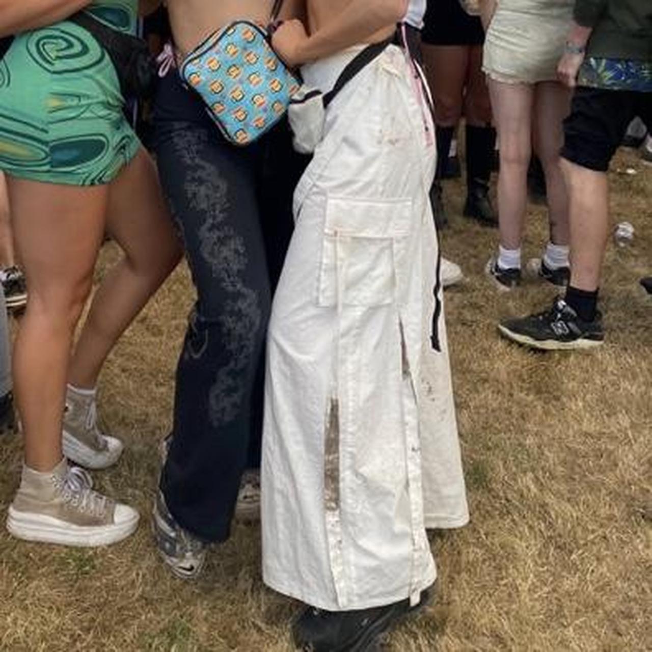 Jaded London Women's White Trousers Depop