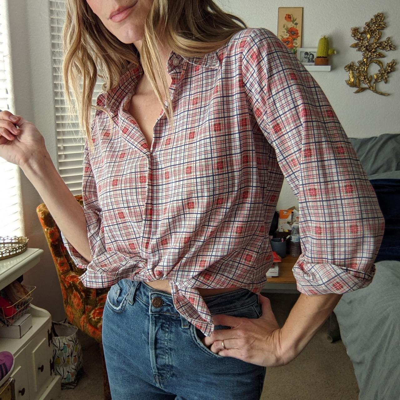 Groovy 1970's dart collar plaid vintage shirt. Super... Depop