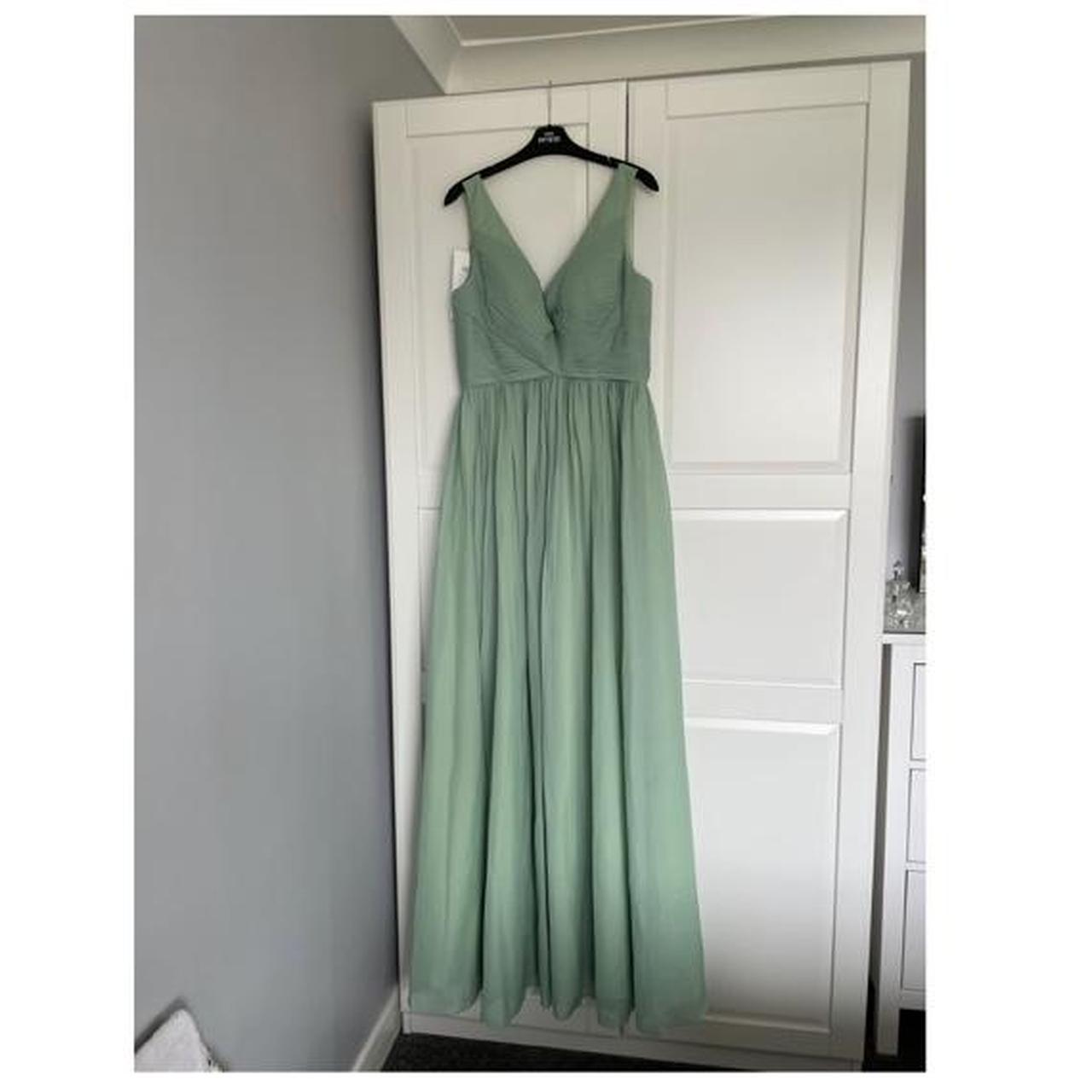 Pastel green bridesmaid/ Prom dress / Size 12... Depop