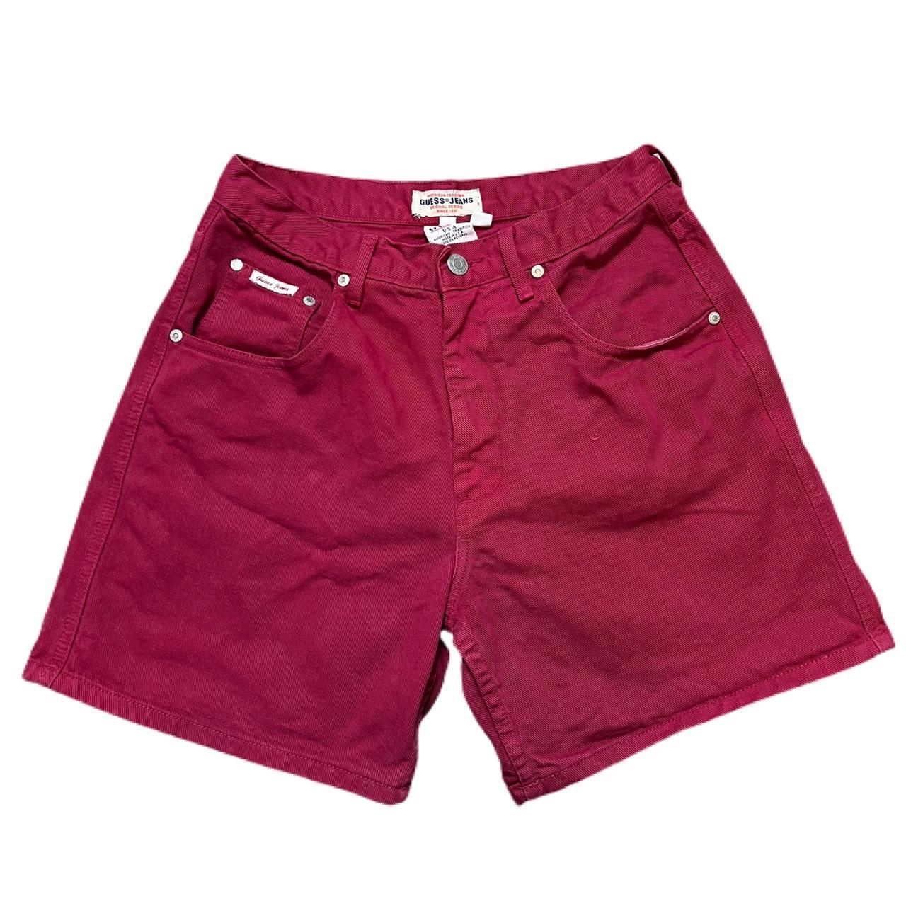 red guess shorts