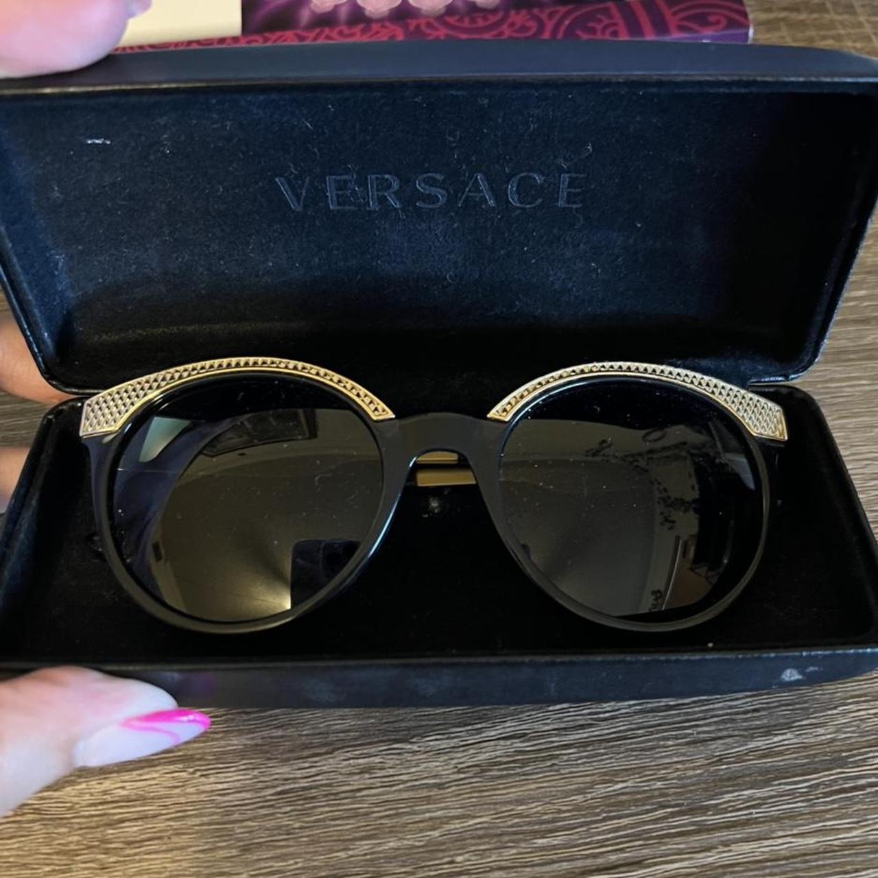 Beautiful black and gold Versace sunglasses I... - Depop