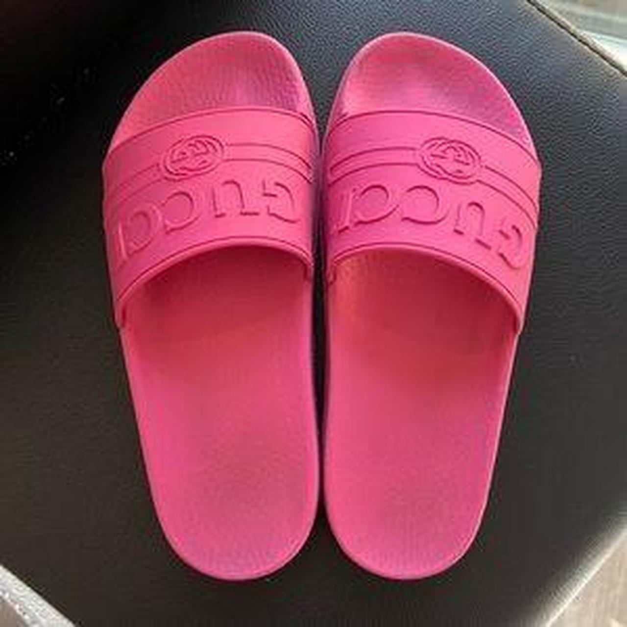 Hot Pink Gucci Slides