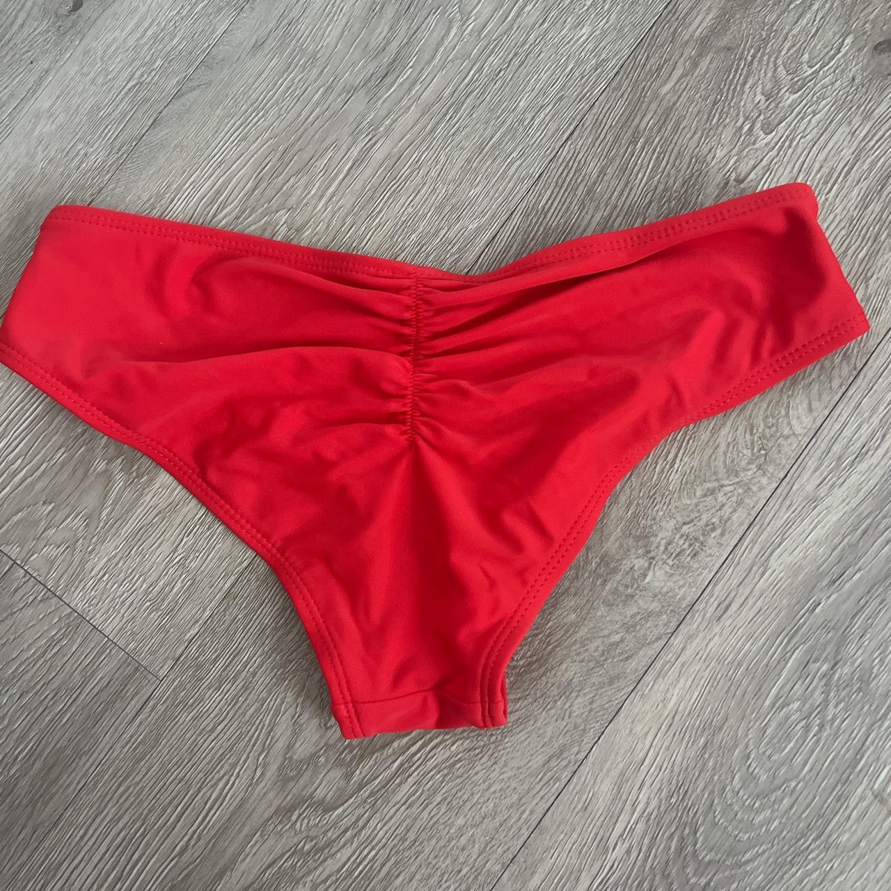 red xhilaration bikini bottoms size xs worn once... - Depop