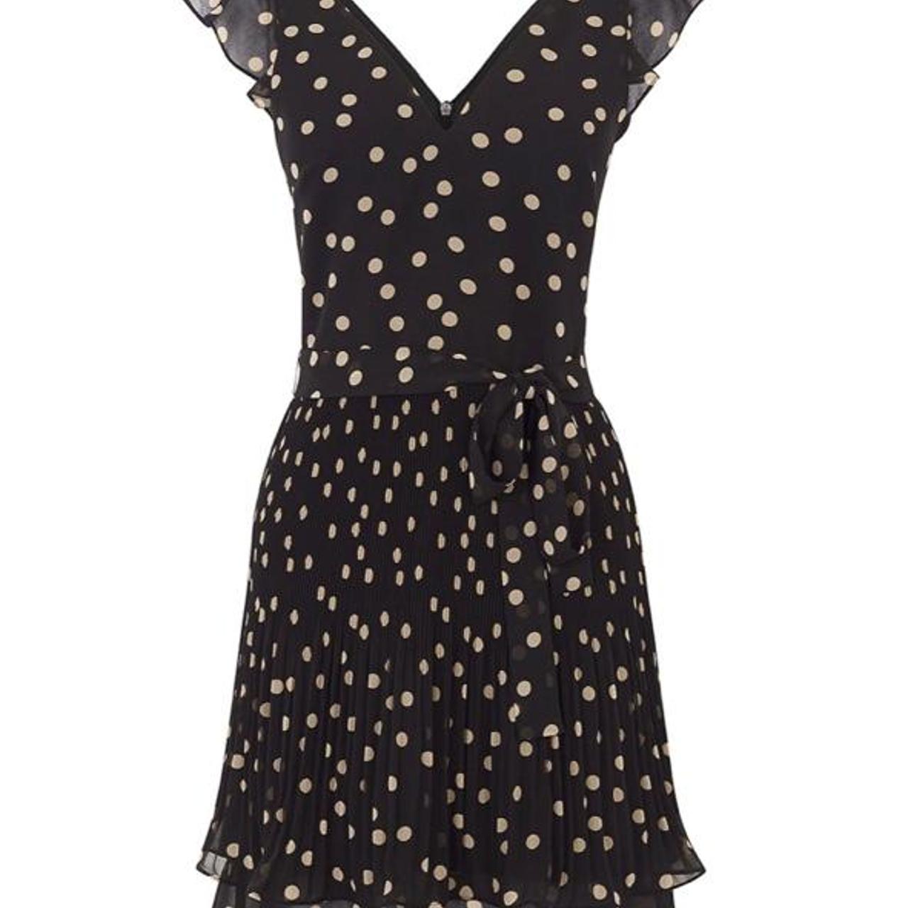 Oasis pleated polka dot dress #pleated #polkadot #oasis - Depop