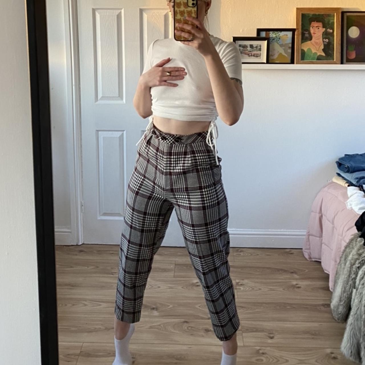 Plaid store pants topshop