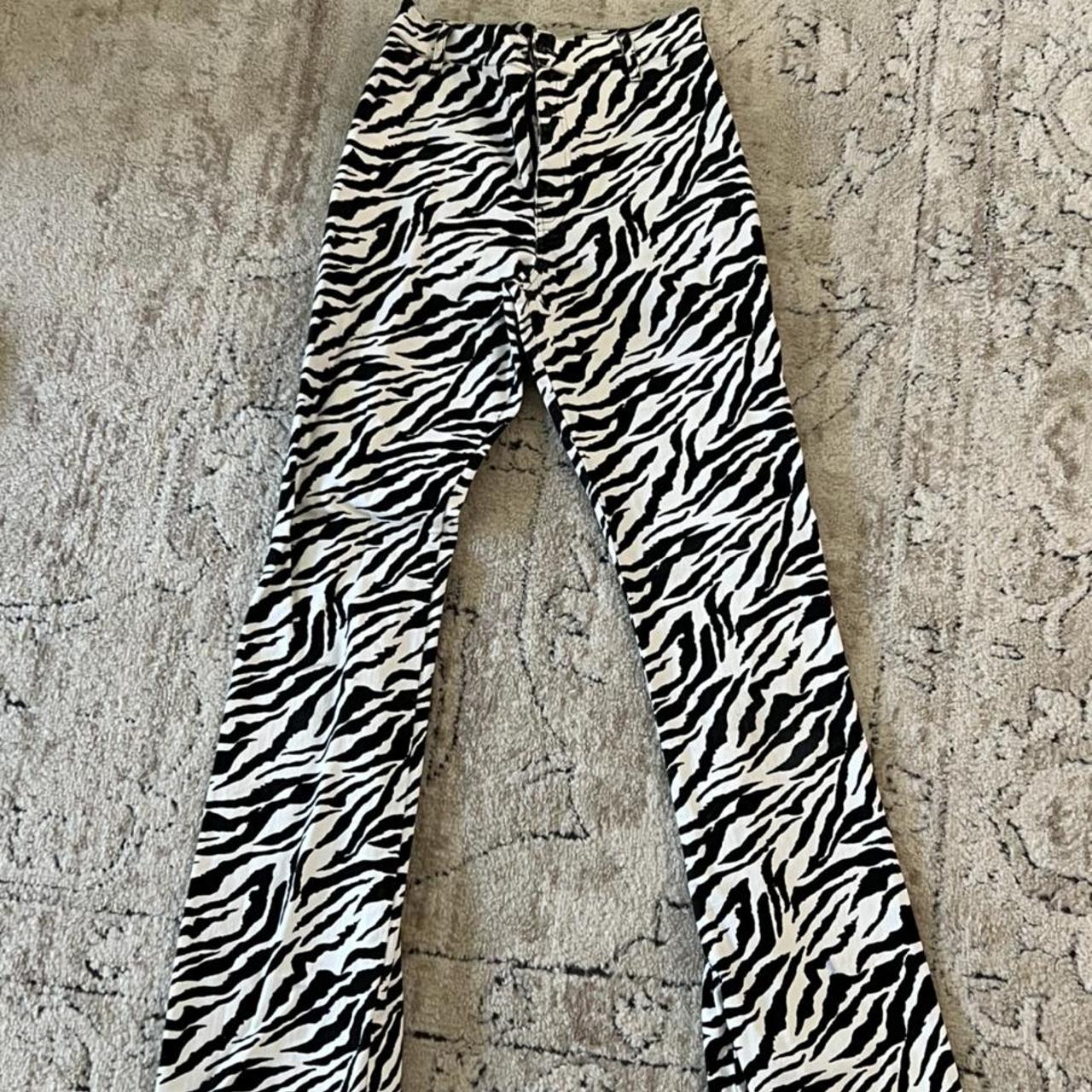 motel rocks zebra jeans size S - Depop