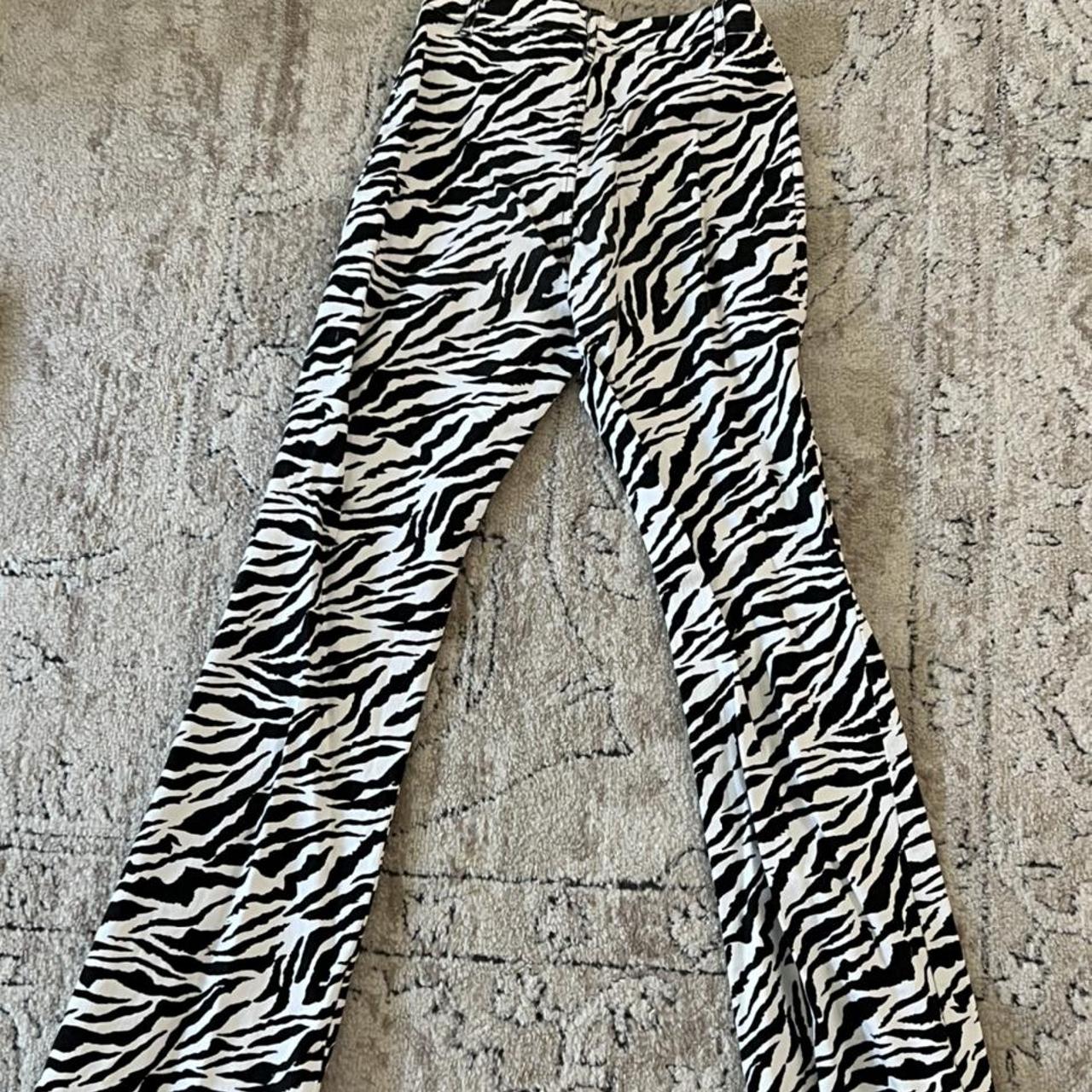 motel rocks zebra jeans size S - Depop