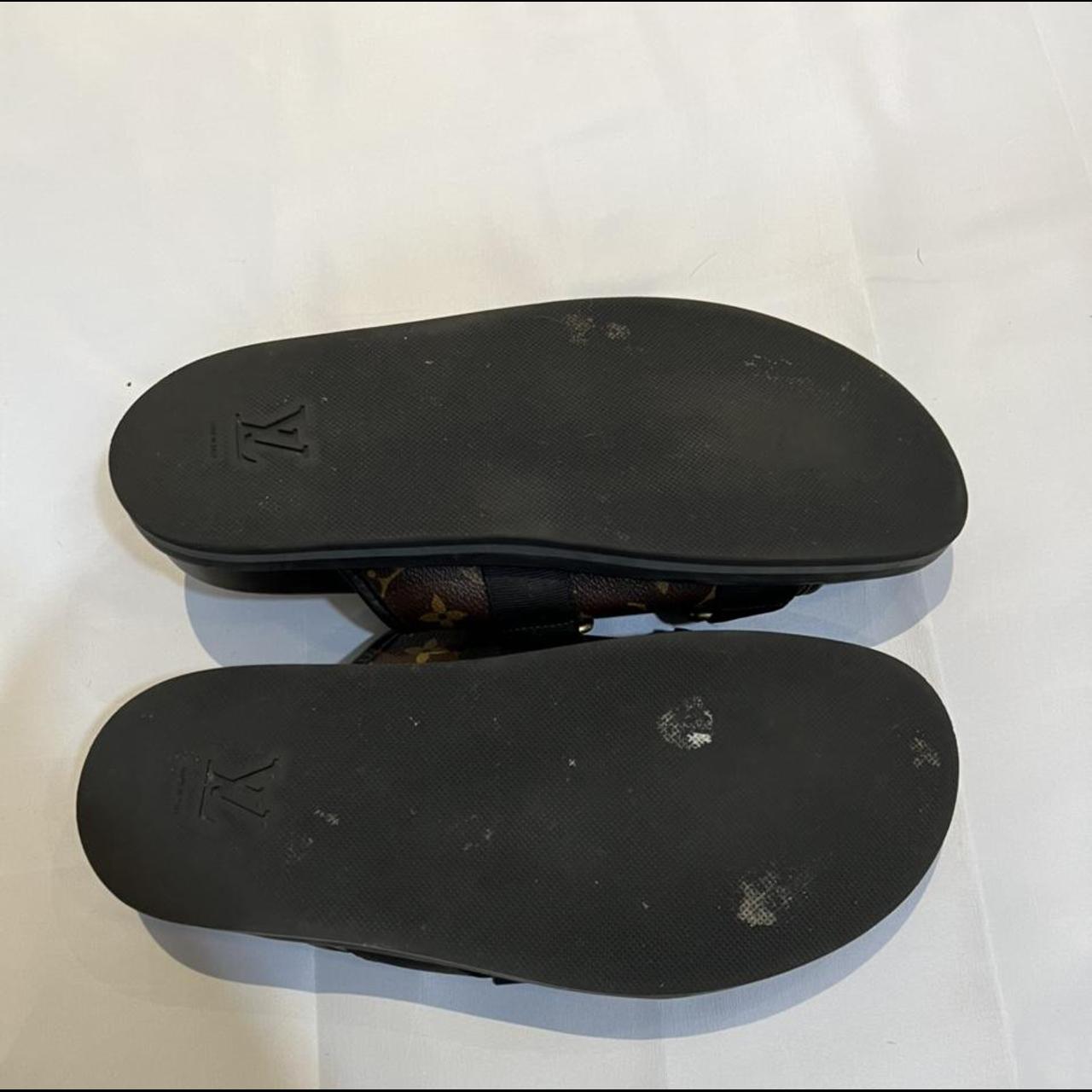 Vintage Louis Vuitton pool slides. Stepped in sticky - Depop
