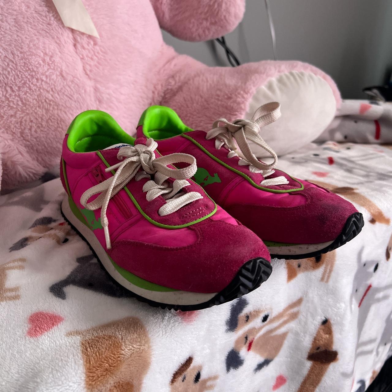 KangaROOS Women's Pink and Green Trainers (2)