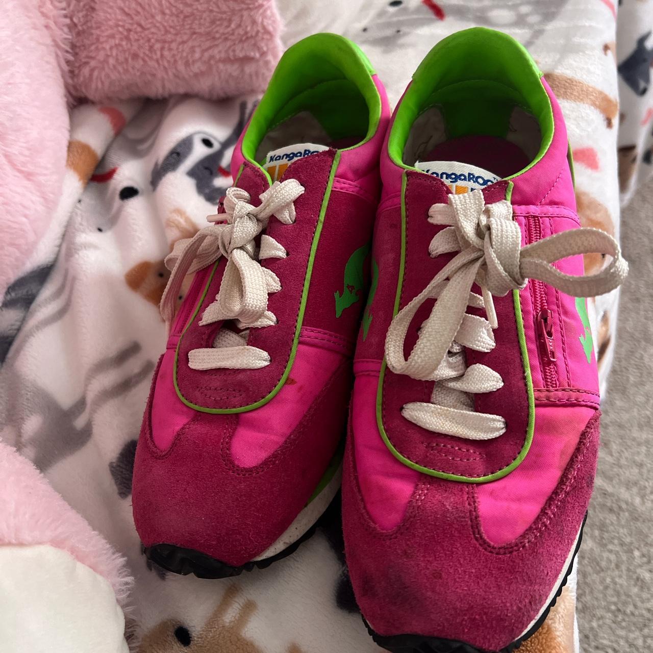 KangaROOS Women's Pink and Green Trainers (4)