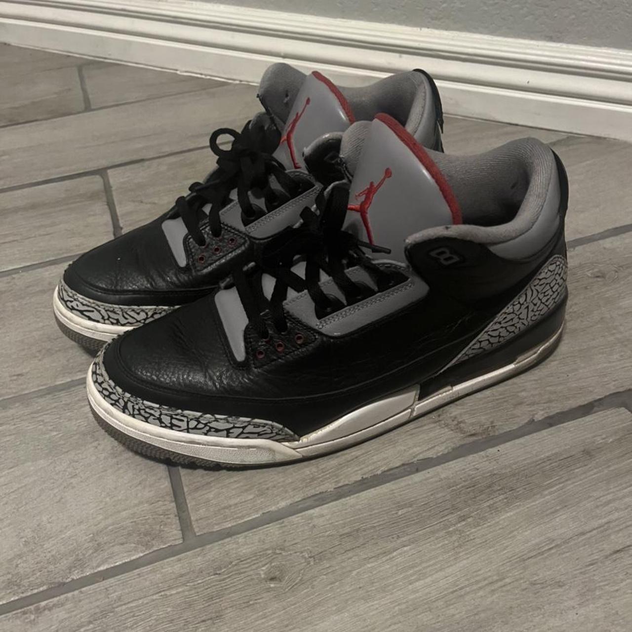 Size 14 Black Cement Air Jordan 3's ||| Great... - Depop