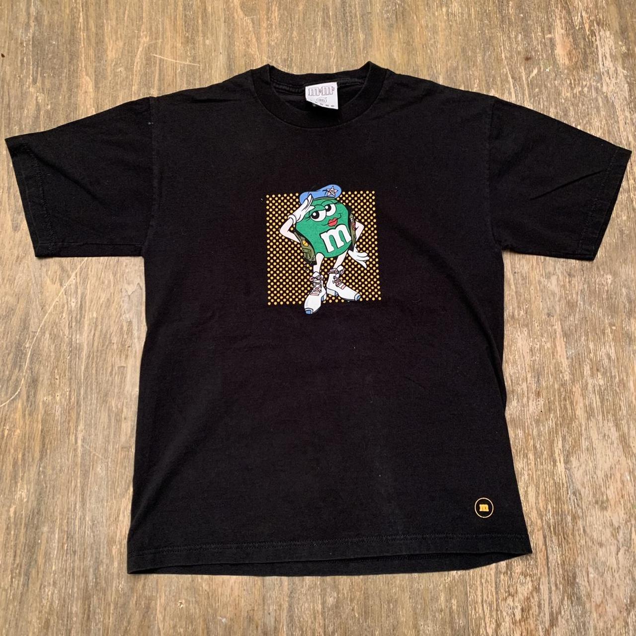 Vintage Green M&M Graphic T Shirt Small Men’s Black... Depop