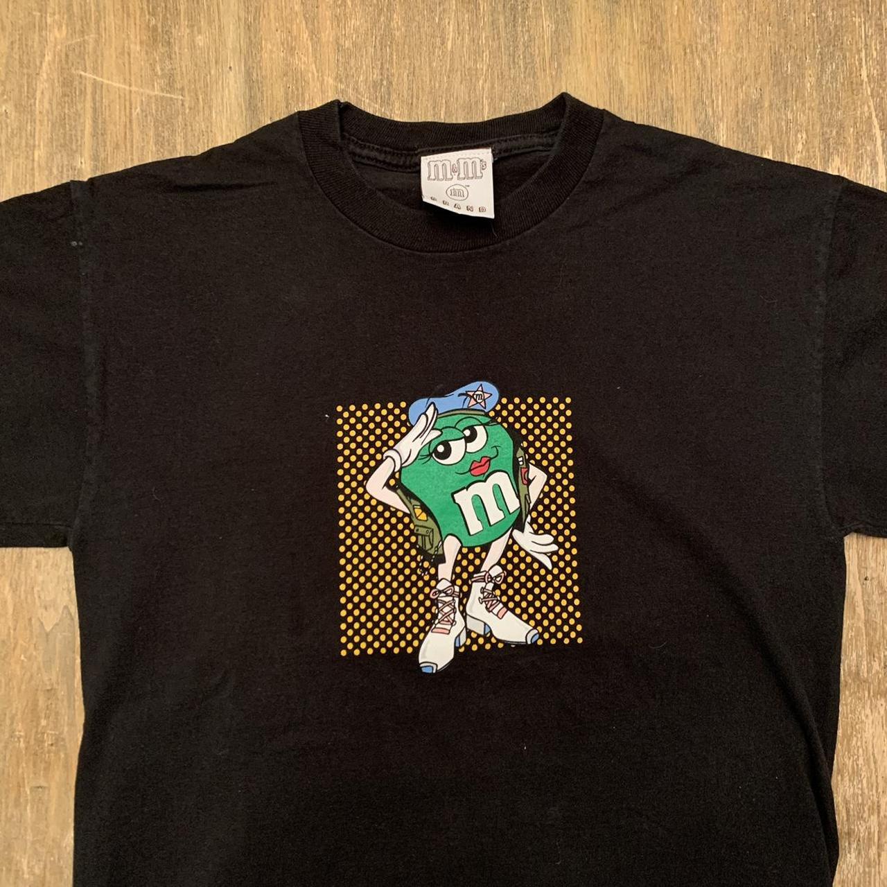 Vintage Green M&M Graphic T Shirt Small Men’s Black... Depop