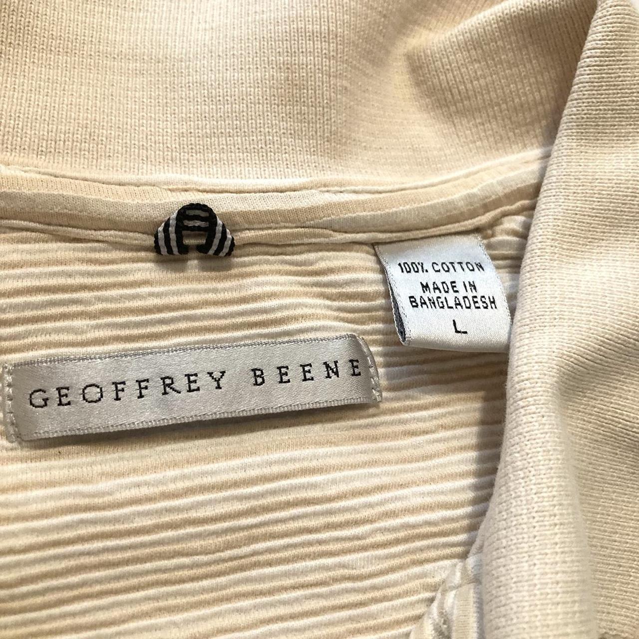 Cream colored. Geoffrey Beene polo shirt. Aged like... - Depop