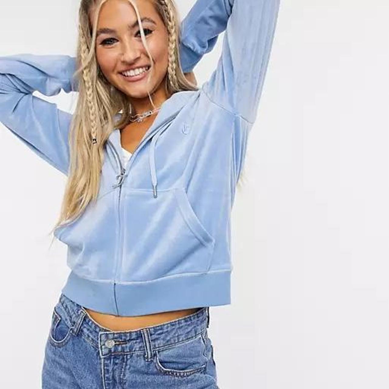 baby blue juicy couture hoodie juicy juicycouture... Depop