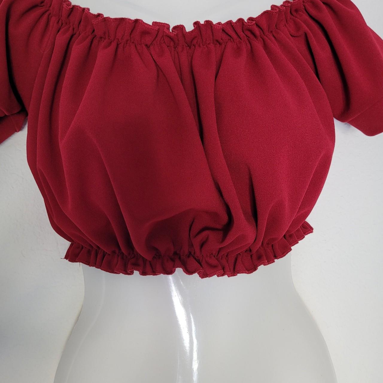 Product Image 2 - Cameo Rose Burgundy Ruched Crop