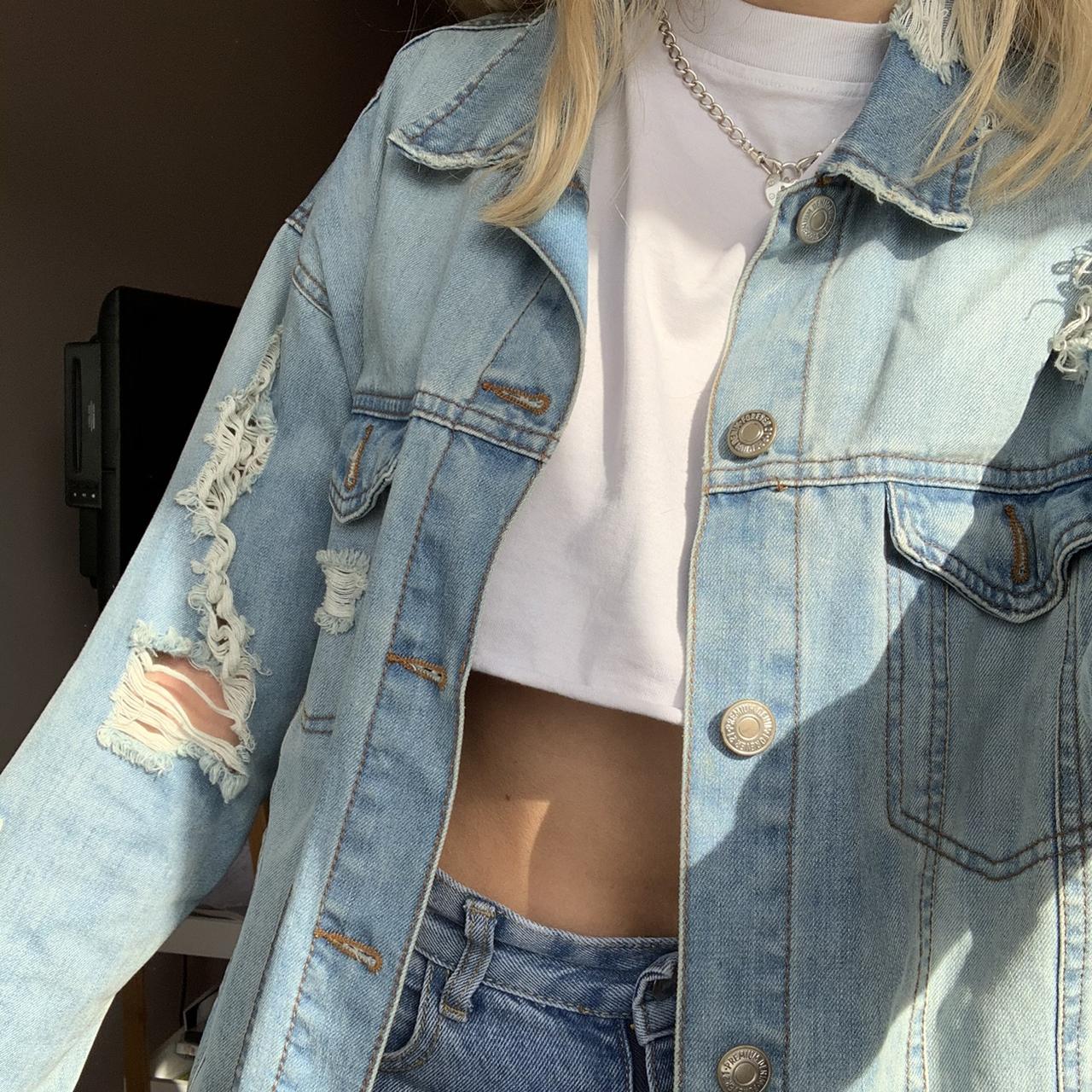 forever 21 distressed denim jacket