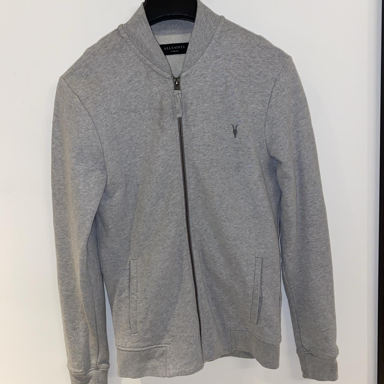 Allsaints raven bomber jacket in grey Size extra