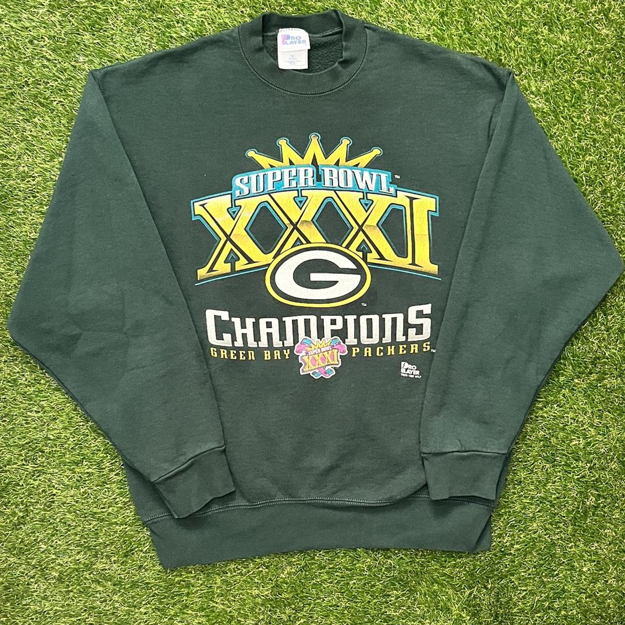 1997 Green Bay Packers Super Bowl Champions Crewneck - Depop