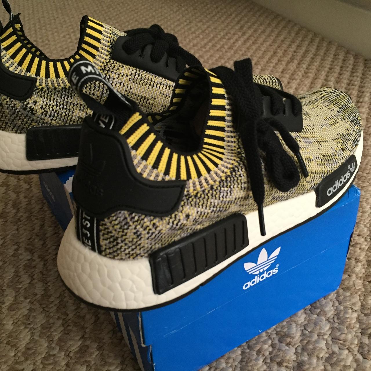 Brand New Adidas NMD R1 Runner PK Yellow Black UK. Depop