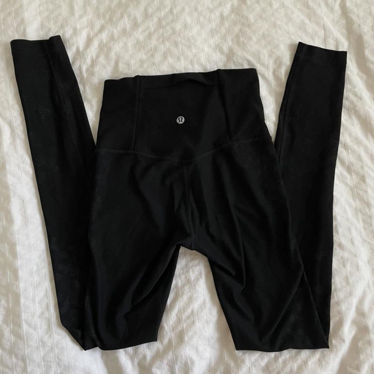 Lululemon full length black leggings size 4 but fits... - Depop