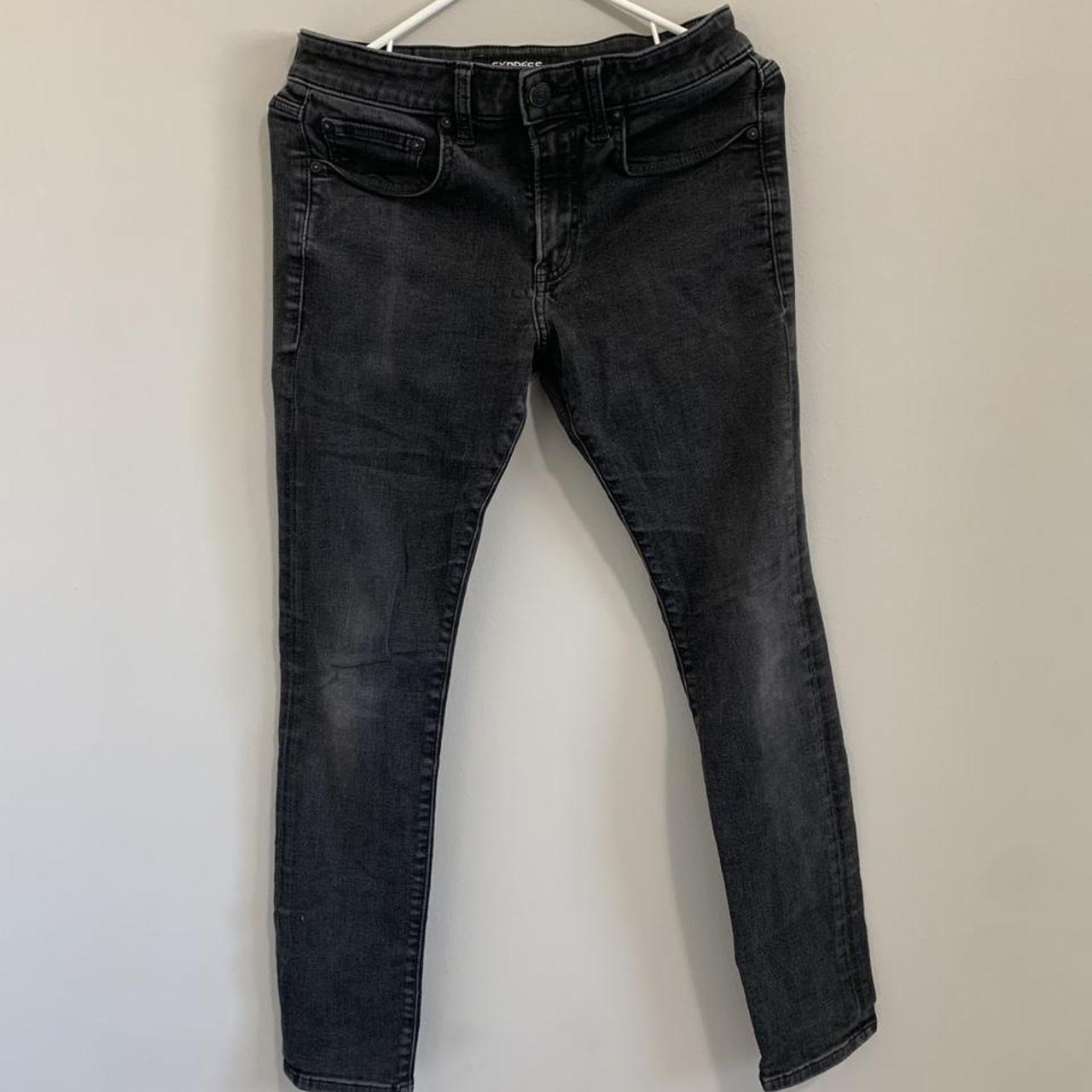 Distressed Express Black Slim-Fit Jeans MEN Size:... - Depop