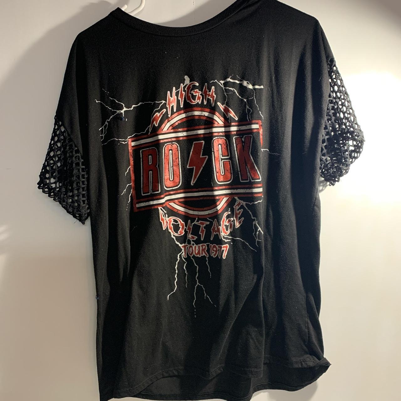 AC/DC High Voltage Rock Tour 1977 Fishnet Sleeve... - Depop