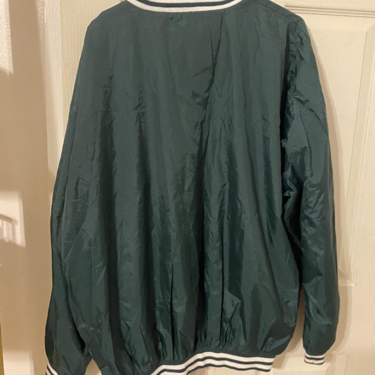 Vintage Y2K wind breaker, forest green, 2XL,... - Depop