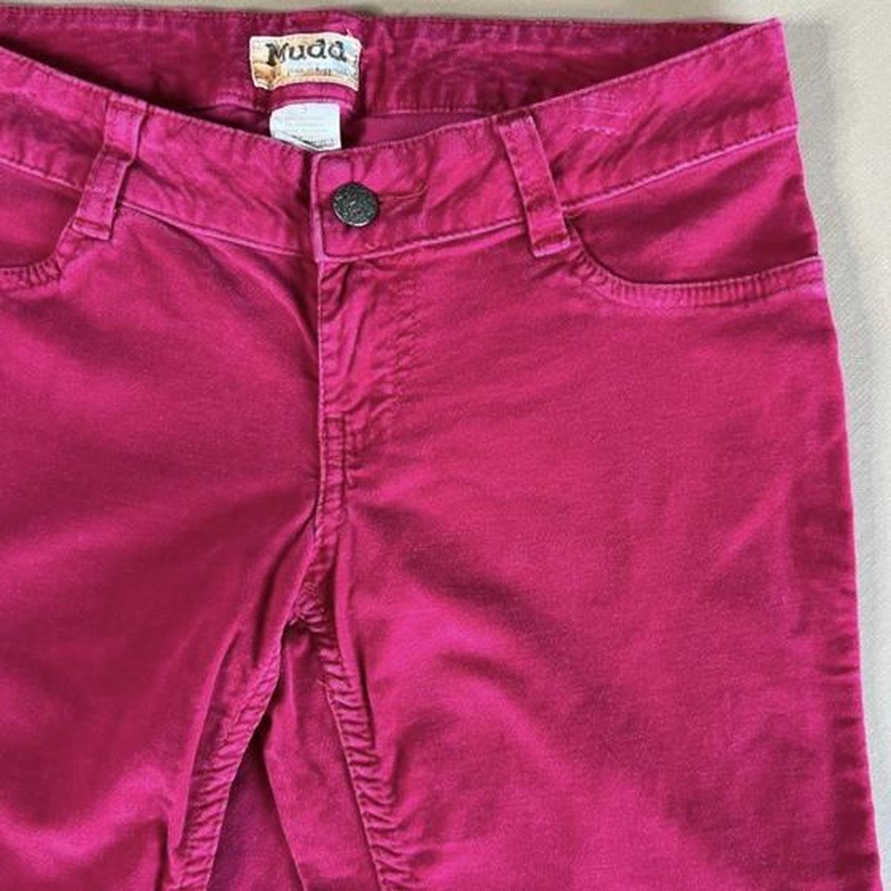 Hot pink corduroy pants. Low rise. Skinny fit.... - Depop