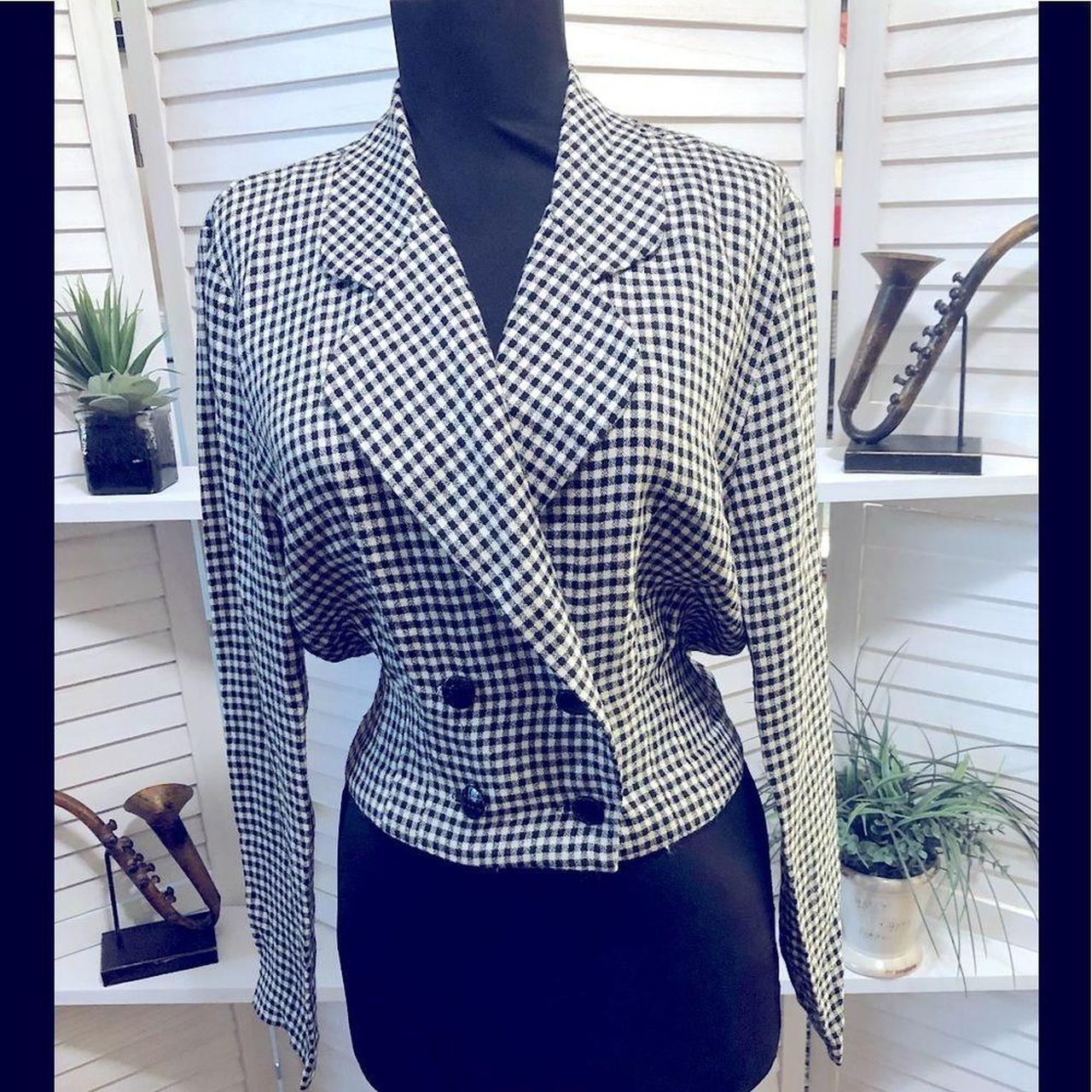 Vintage 80s All That Jazz black white gingham waist... Depop