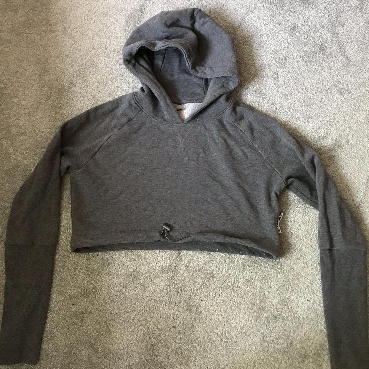 Gymshark grey cropped hoodie hoody, size small. Worn