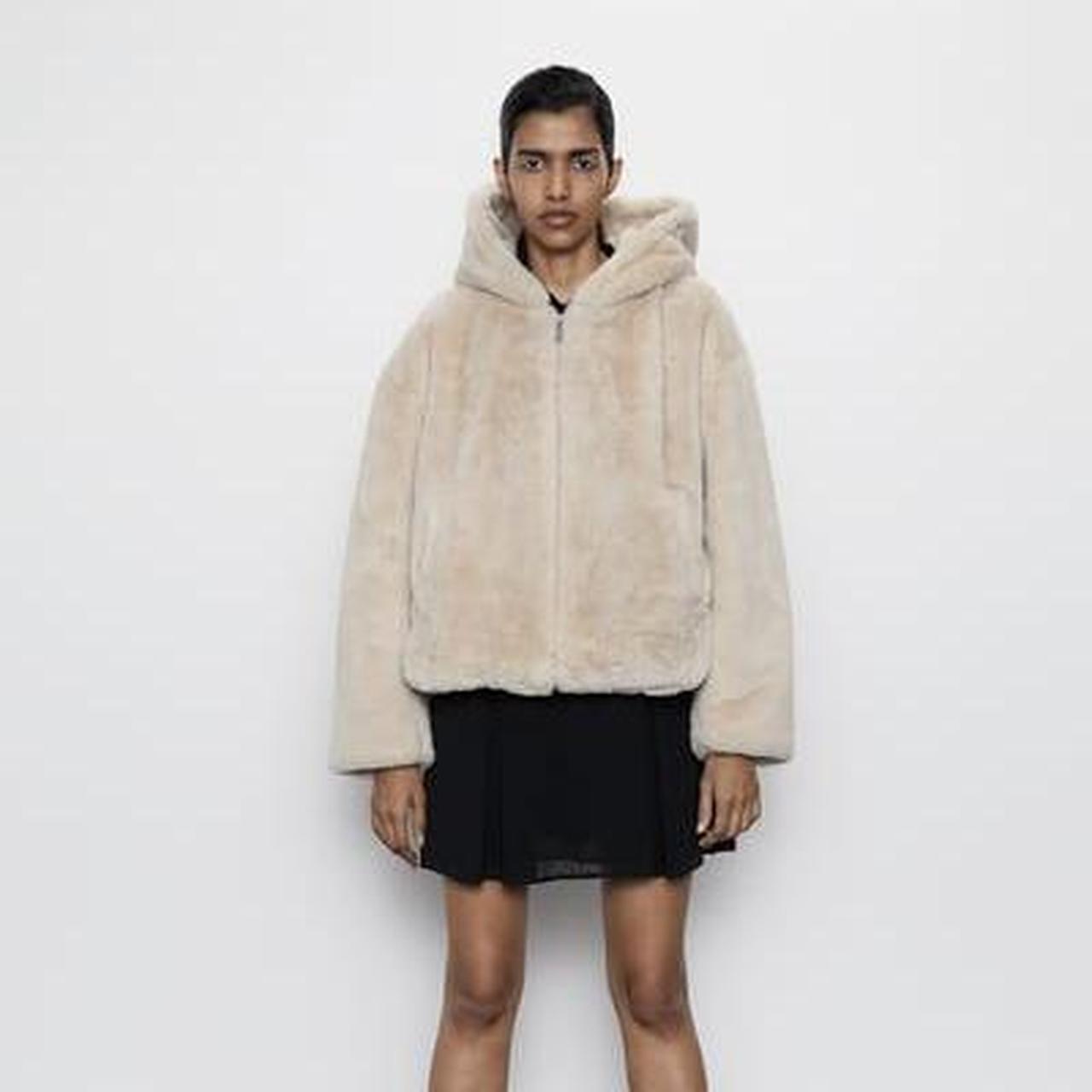 zara faux fur jacket ecru