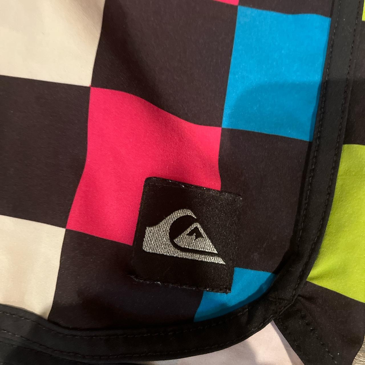 Quicksilver checker boardshorts. Velcro tab and tie... Depop