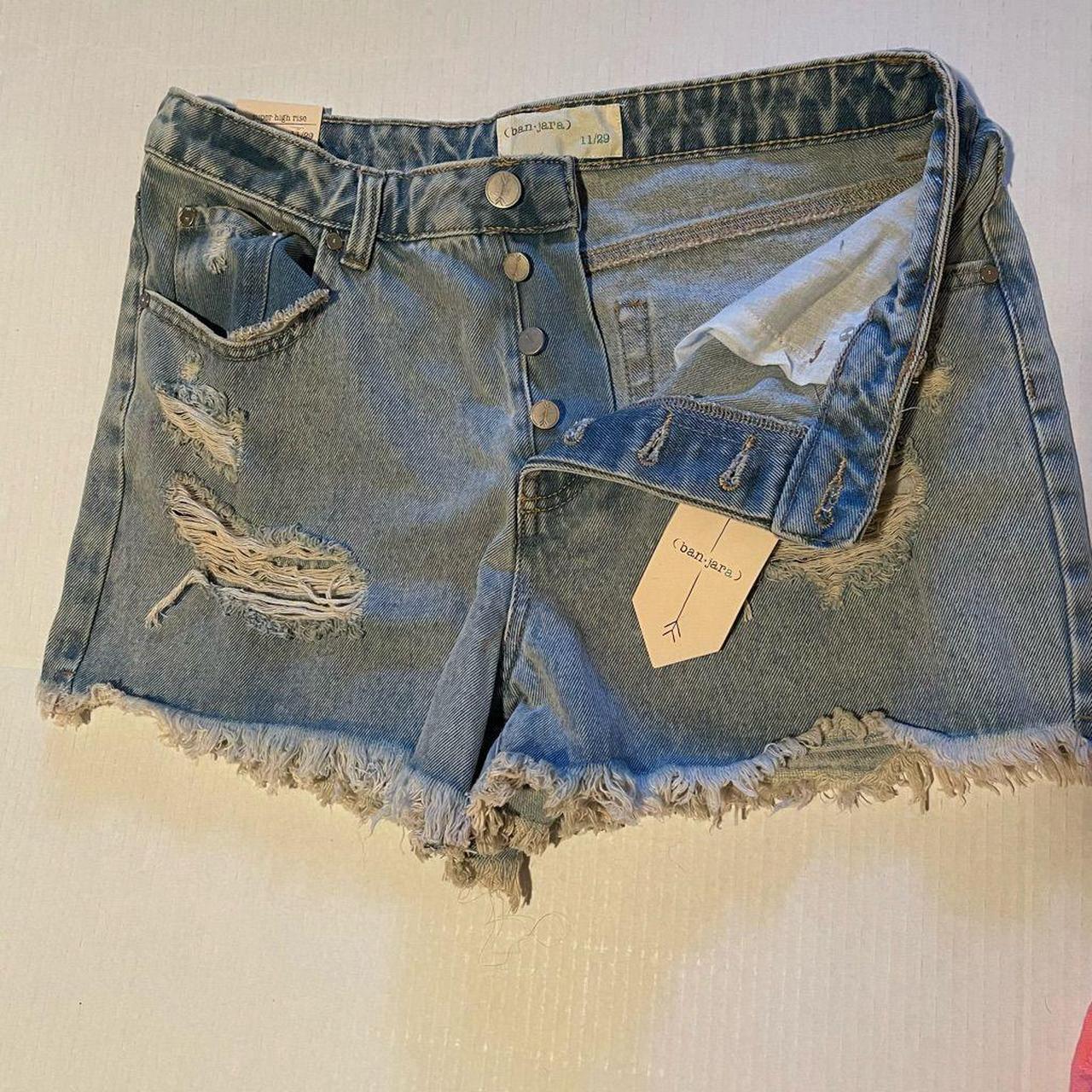 Ban Jara Super High Rise Cut Jean Shorts Button... - Depop