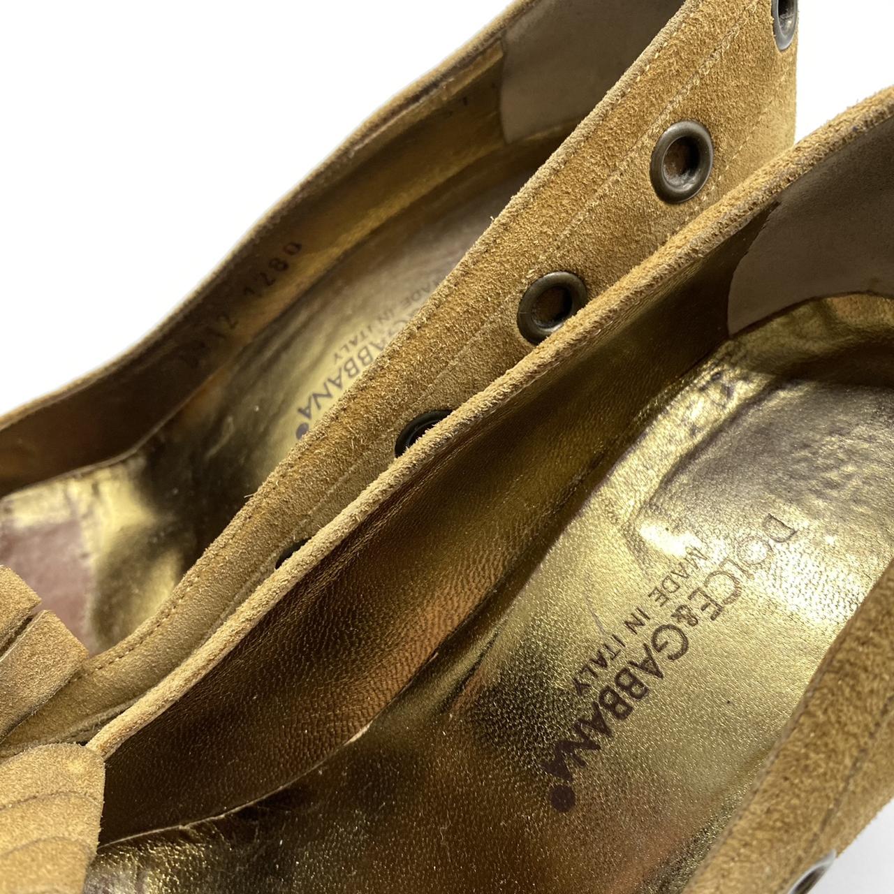 Vintage Dolce & Gabbana suede loafer heels with... - Depop