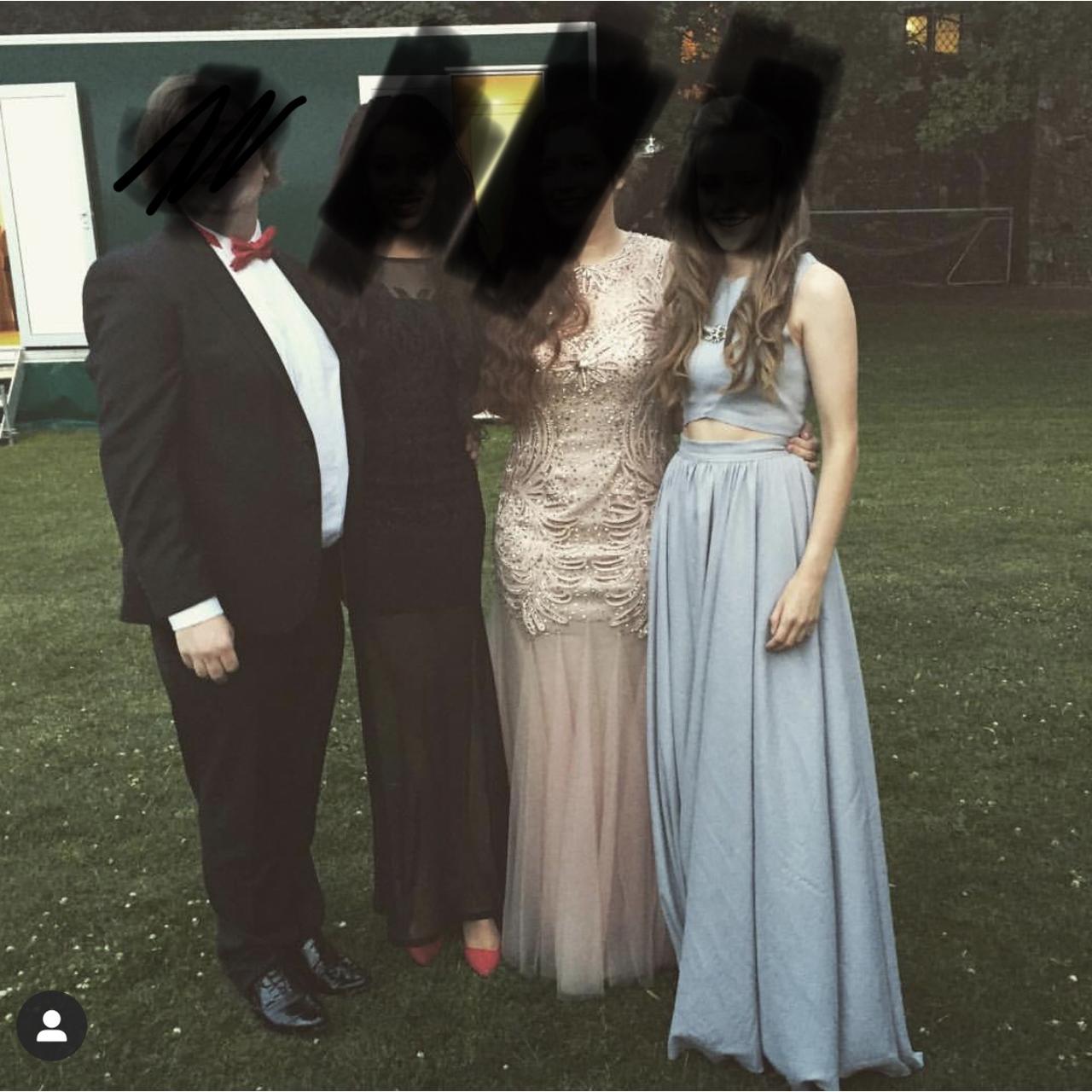 Fame and Partners taupe grey prom dress Depop