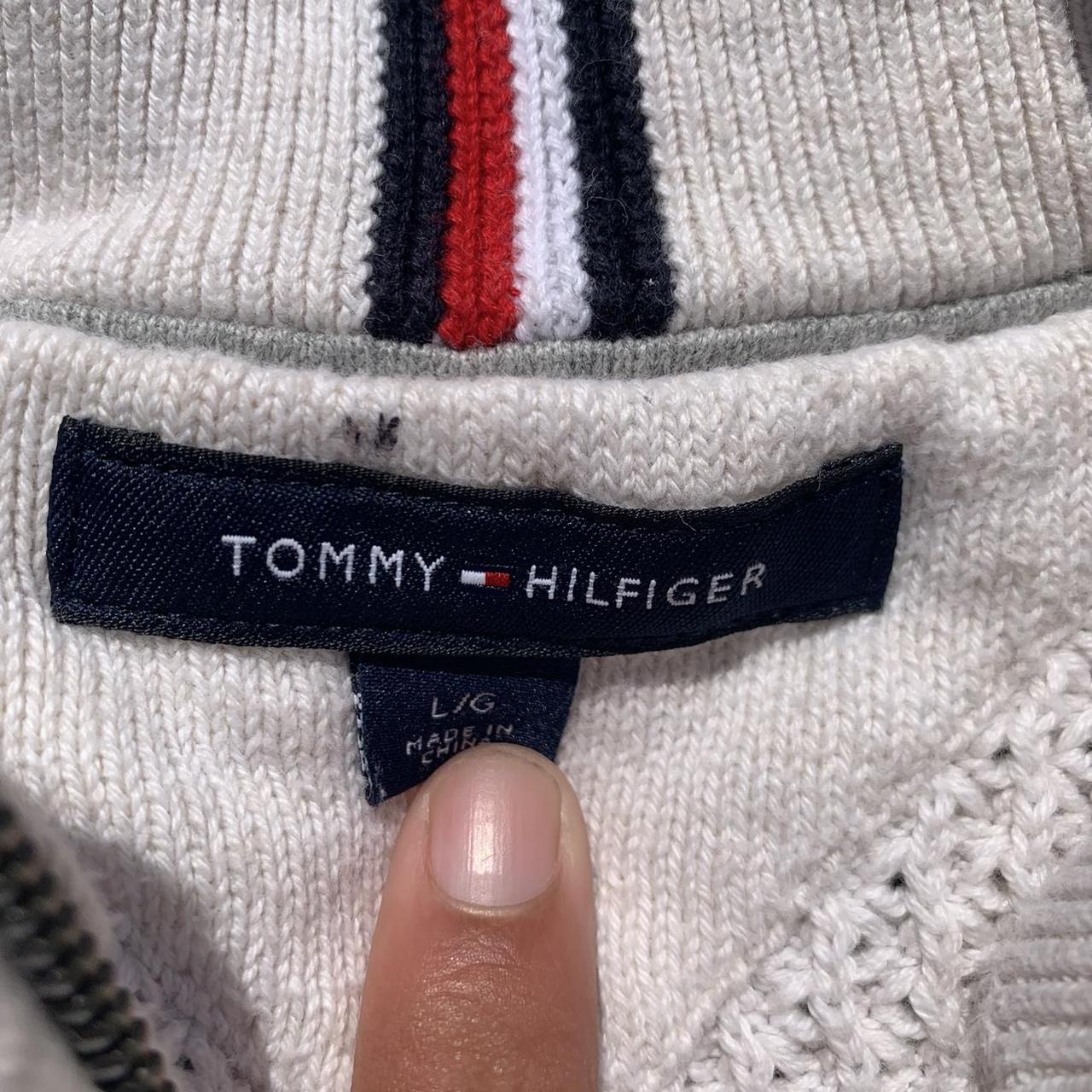 Vintage Tommy Hilfiger Fleece Woven Sweater Jacket... - Depop