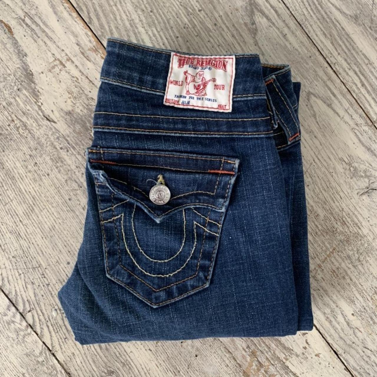 Vintage Y2K True Religion Denim Jeans Size 25 World... - Depop