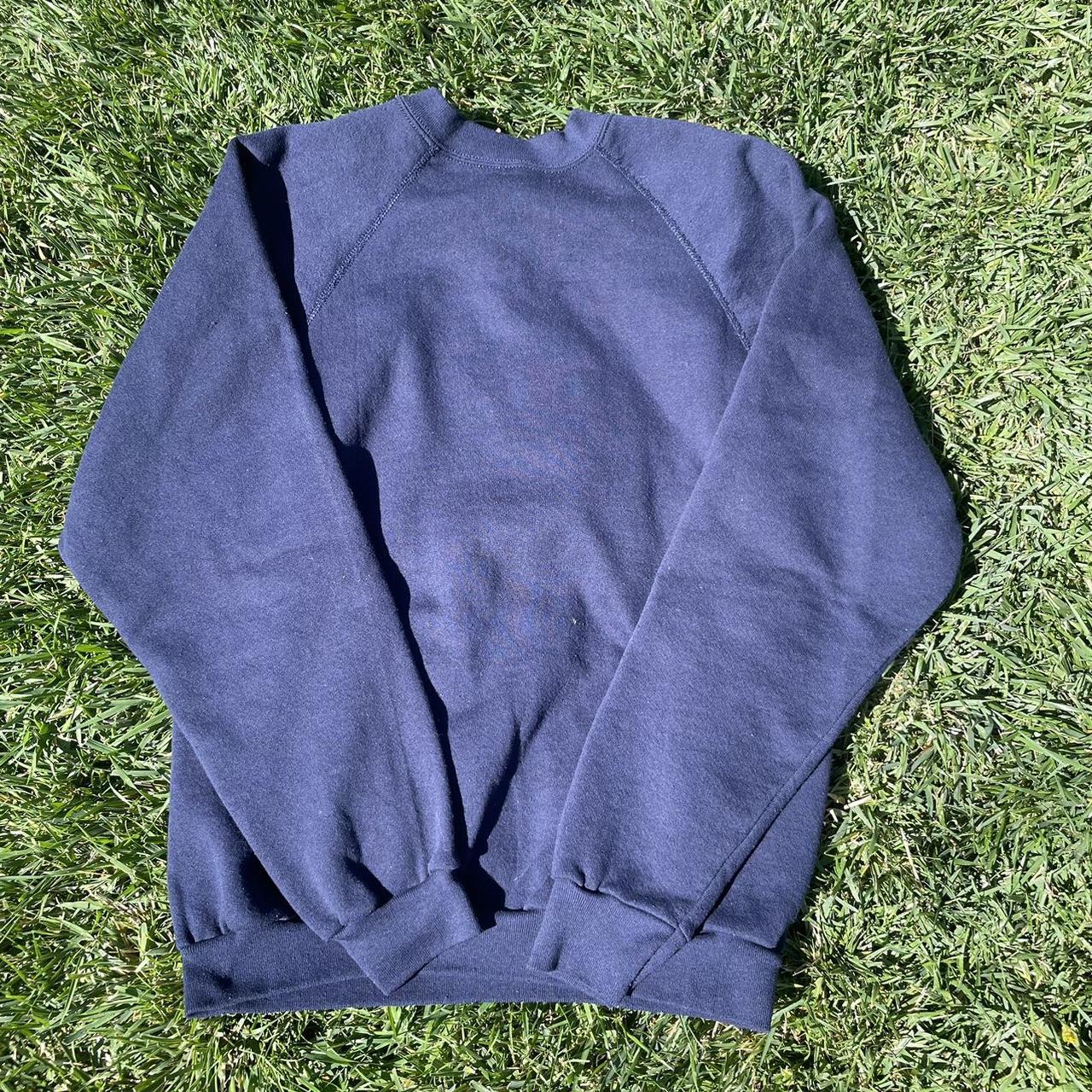 Vintage 90s Essential Navy Blue Tultex Blank... - Depop