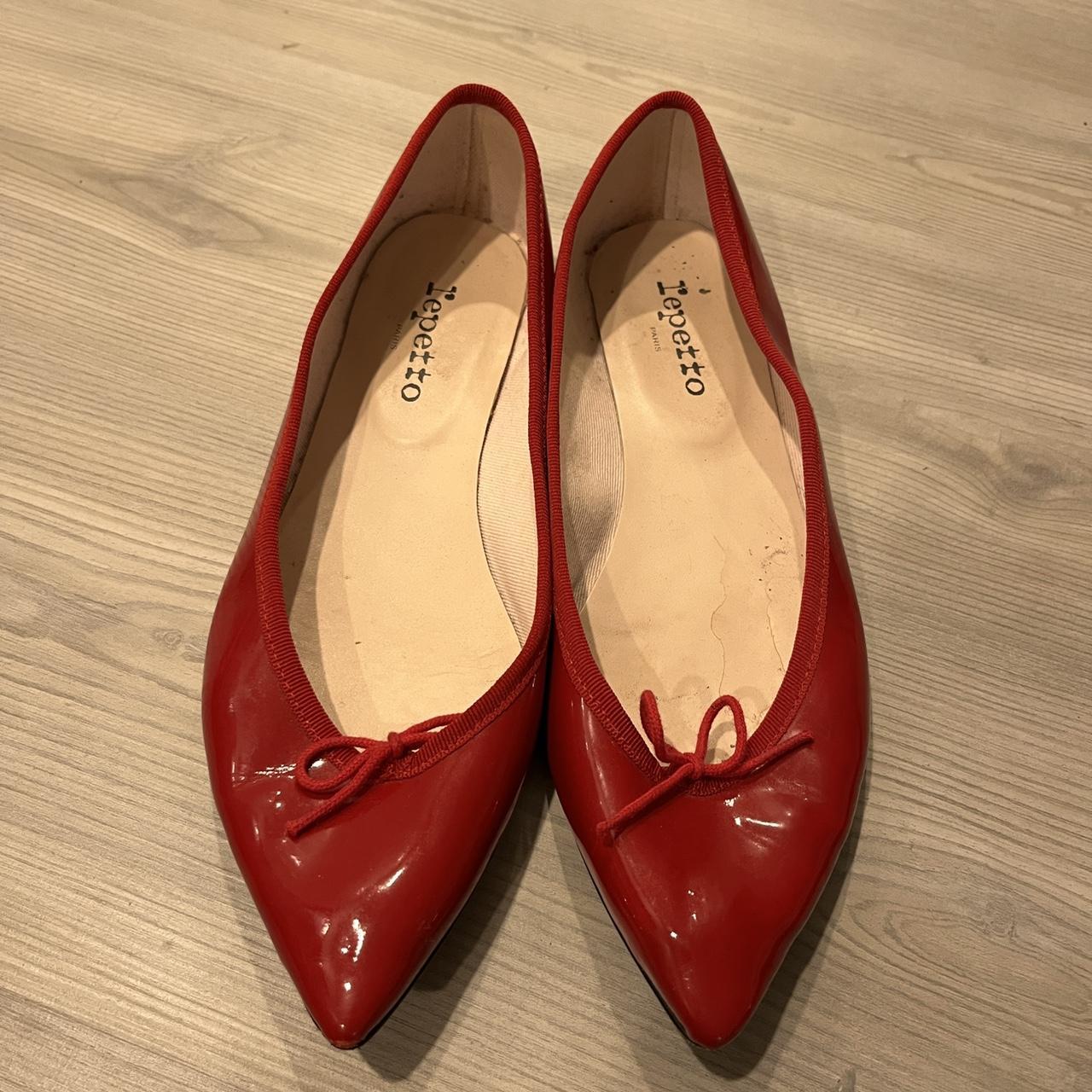 Repetto Brigitte flats in red, size 41 Barely worn!... - Depop