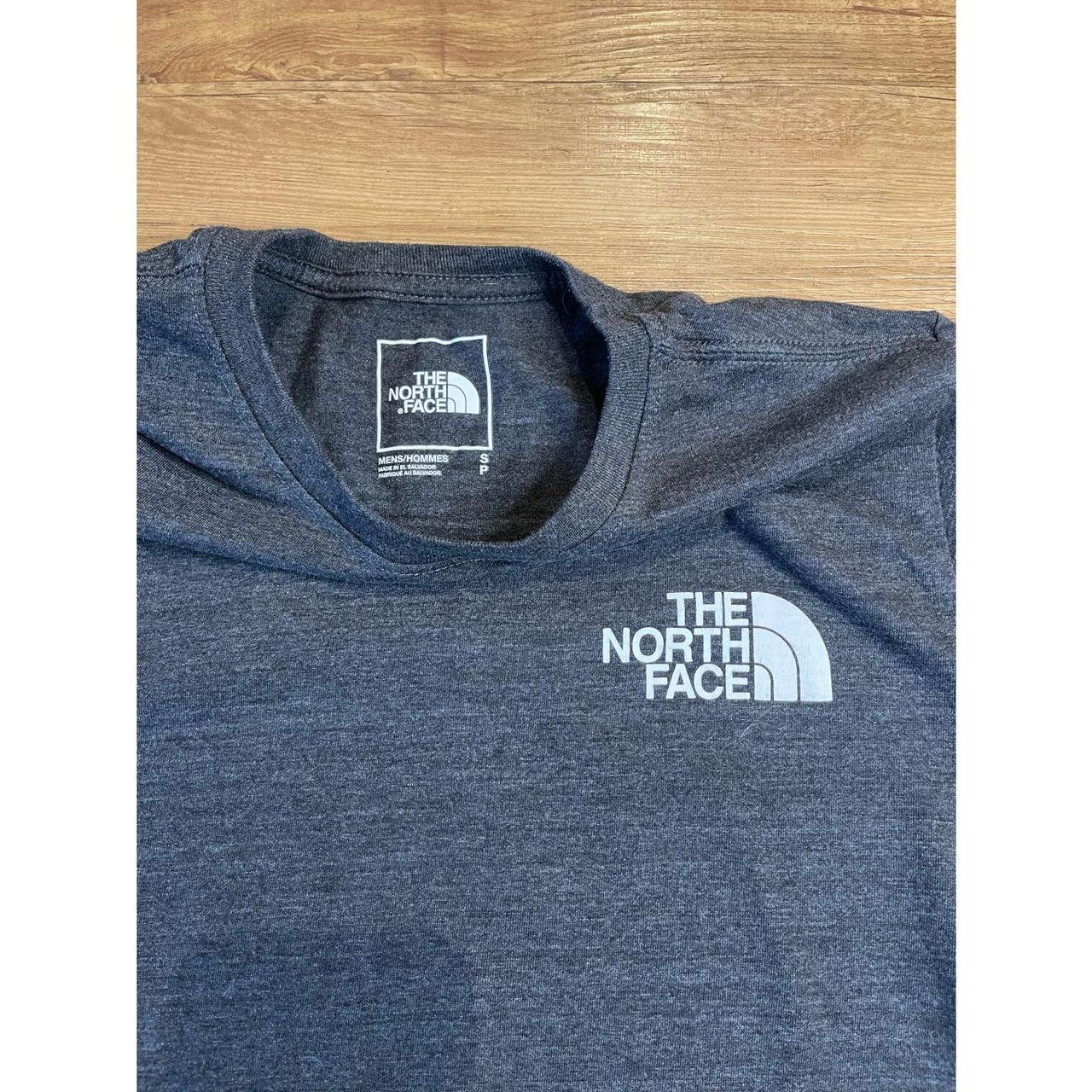 The North Face Heather Grey T-Shirt, White Logo... - Depop