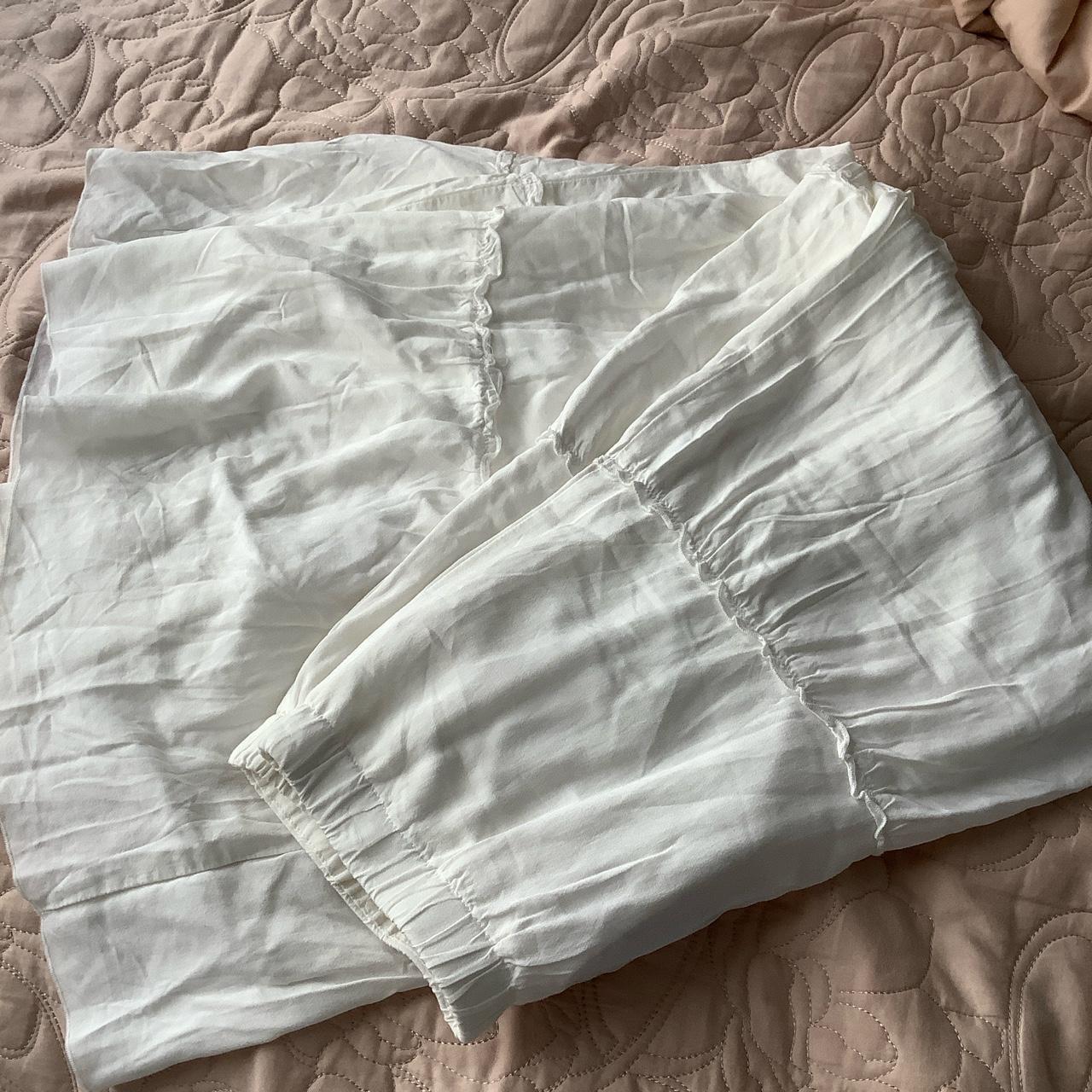 brandy melville white izzy maxi skirt never used... - Depop