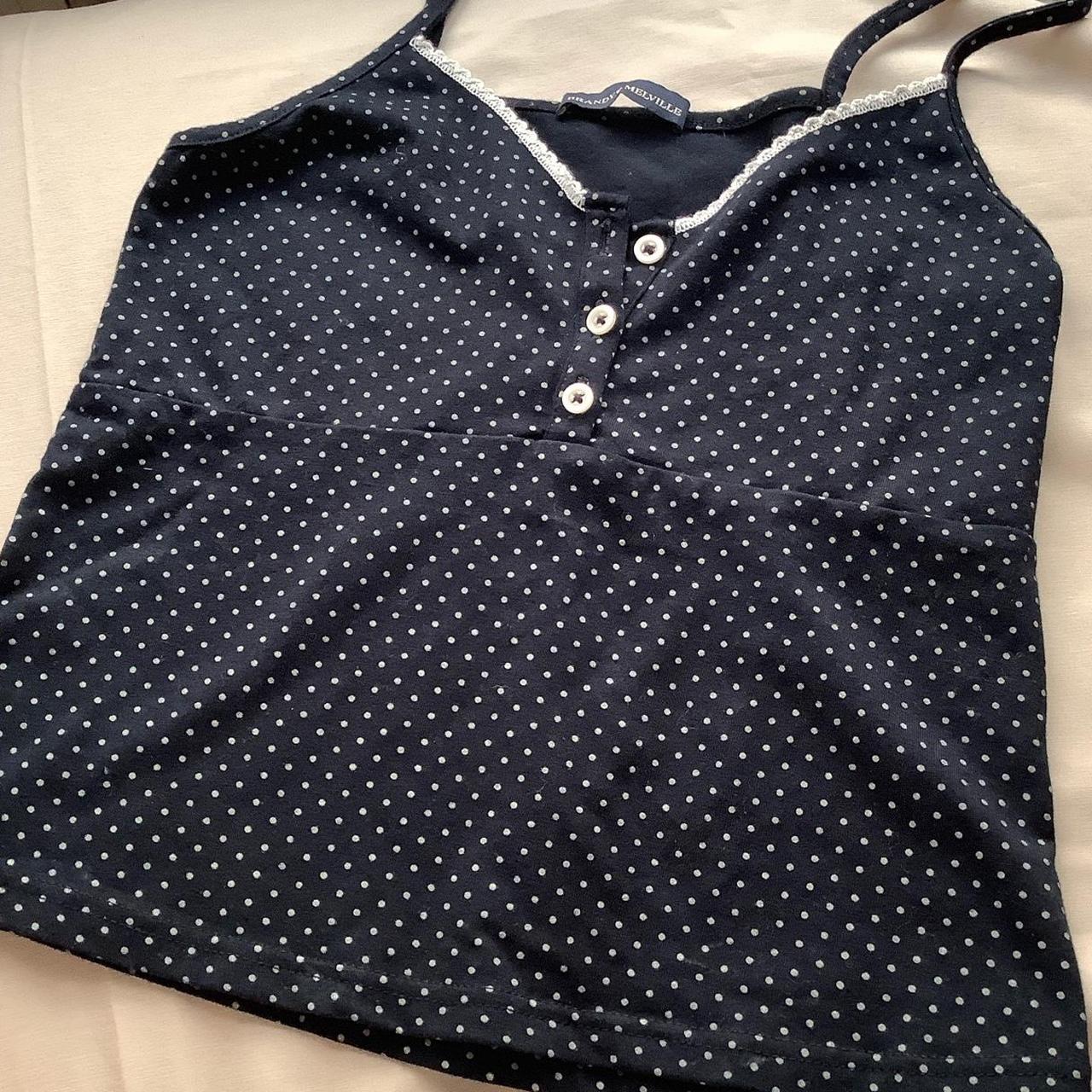 brandy melville black polka dot tiffany tank top... - Depop