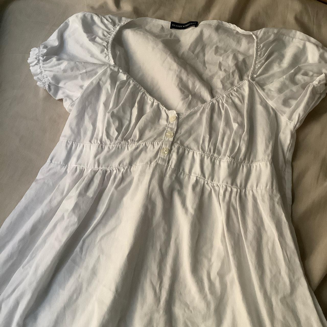 brandy melville white cotton blair dress that ties... - Depop