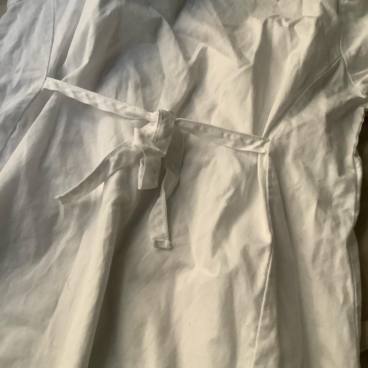 brandy melville white cotton blair dress that ties... - Depop