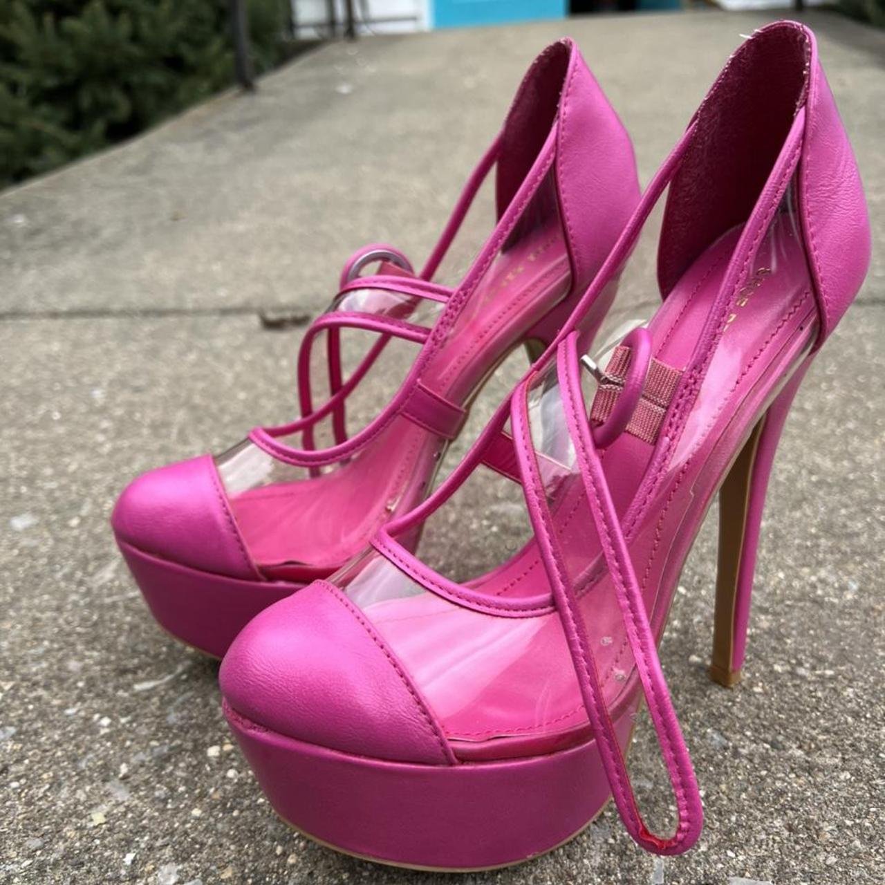 Pink platform heels as seen on my YouTube channel!... - Depop