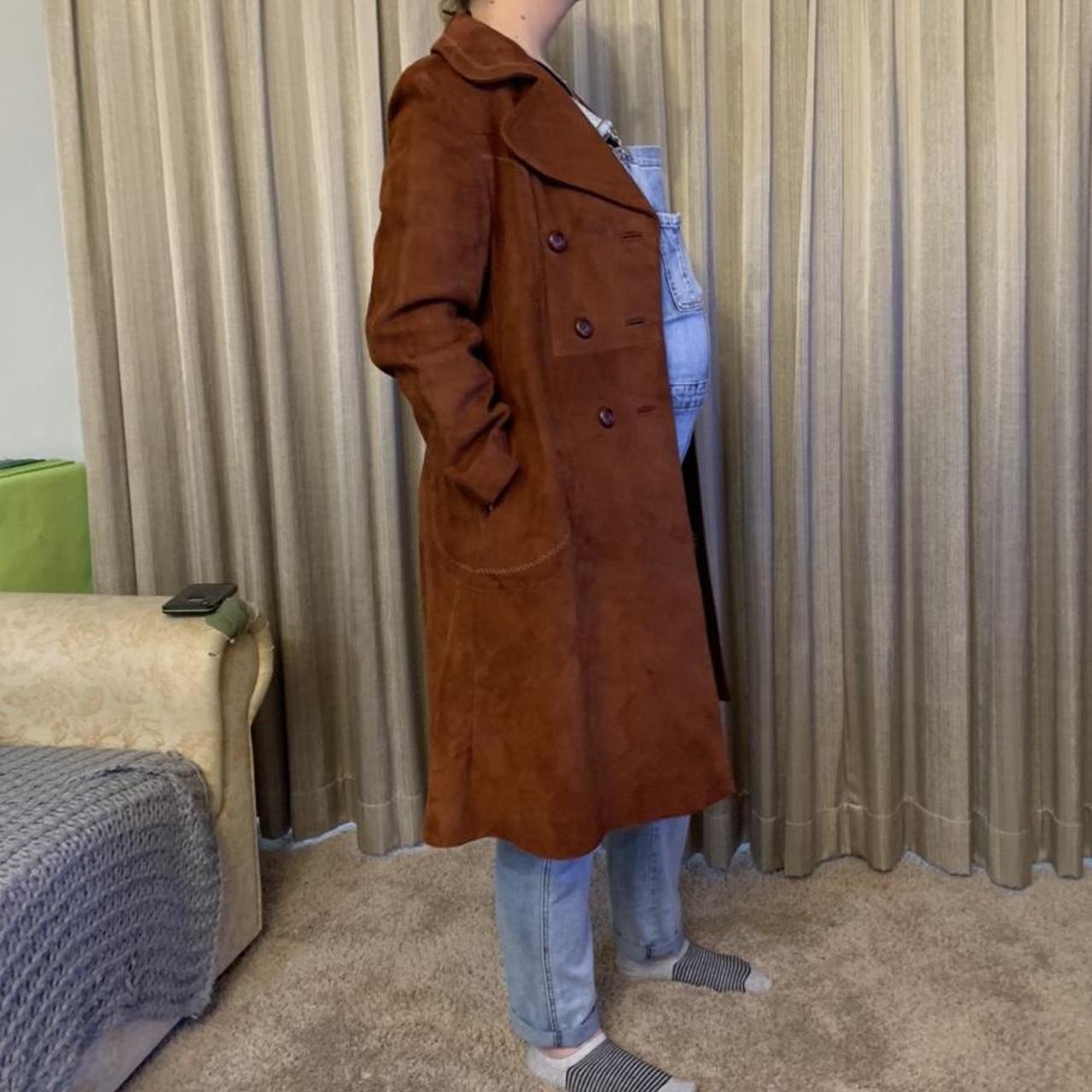 Willerby vintage 70’s brown leather/suede coat with... Depop