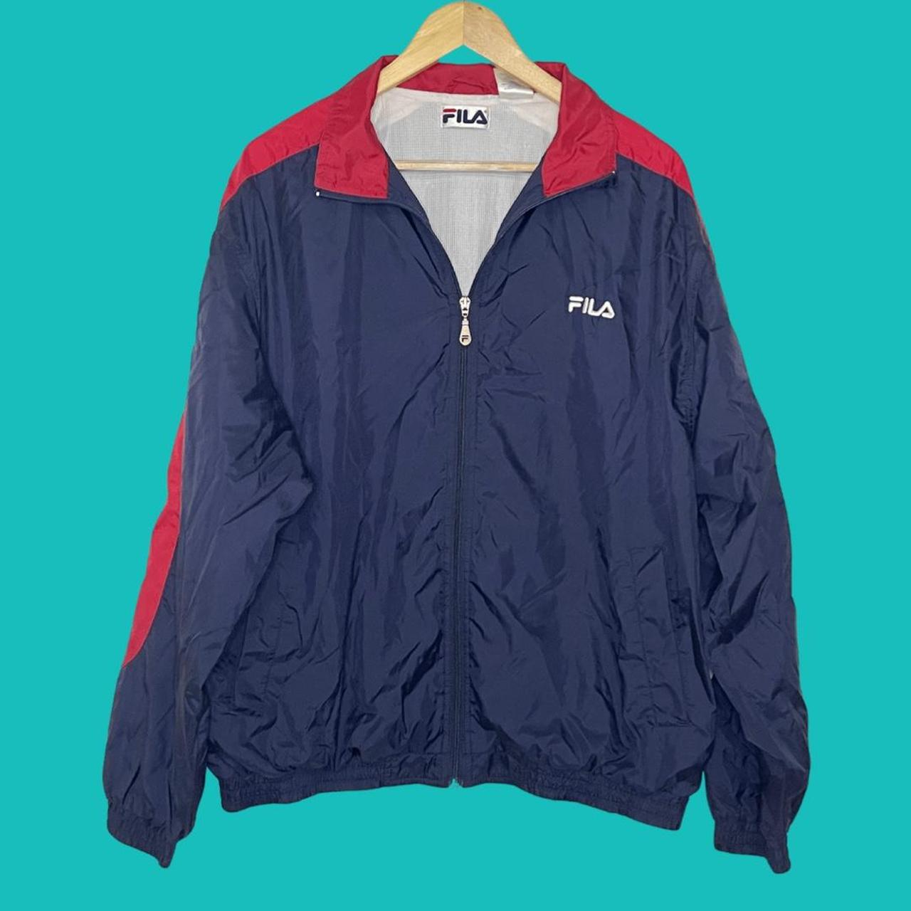 Vintage FILA 90’s Mens Jacket Size Large Navy Blue... - Depop